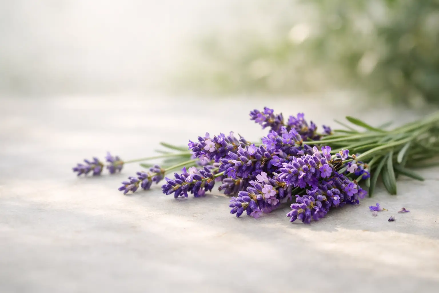 Fresh lavender flowers in soft natural light
